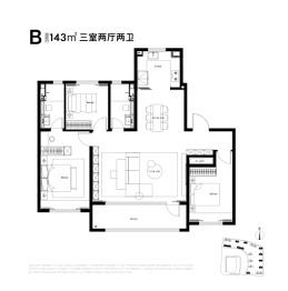 世园·金茂府3室2厅1厨2卫建面143.00㎡