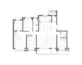 保利越秀和樾天汇4室2厅1厨3卫建面173.00㎡