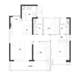 中国铁建·凤鸣朝阳3室2厅1厨2卫建面99.00㎡