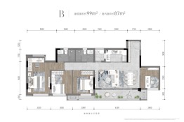 渝悦江宸4室2厅1厨2卫建面99.00㎡