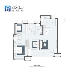 卓越·蔚蓝群岛丨泷樾4室2厅1厨2卫建面120.00㎡