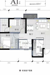 光明城市2室2厅1厨2卫建面60.00㎡