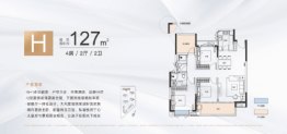 周南学府4室2厅1厨2卫建面127.00㎡