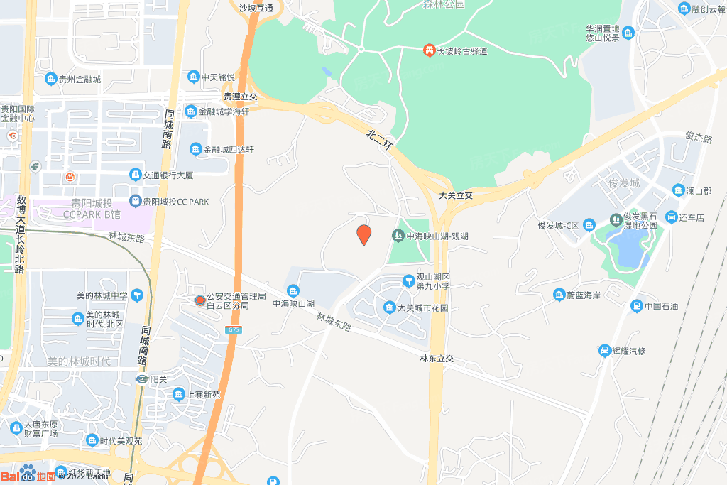 观山街道,东至规划道路,北至北二环路