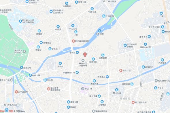 都江堰市幸福街道解放社区交通图