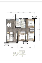 保利时光印象3室2厅1厨1卫建面97.00㎡