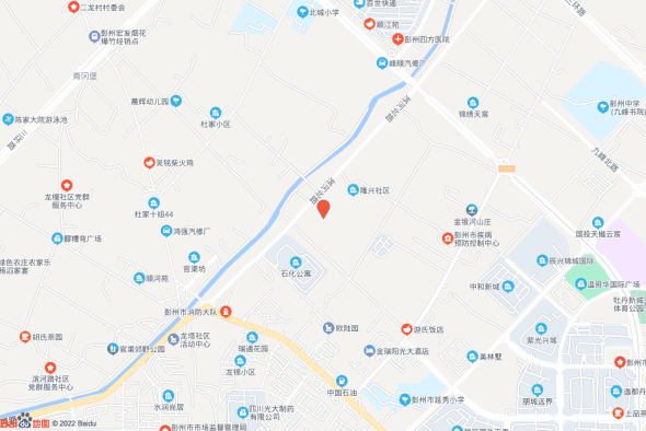 彭州市天彭街道滨河北路东侧、景翔西路南侧交通图