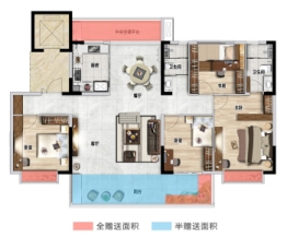 美好未来社区4室2厅1厨2卫建面168.00㎡