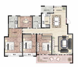 嘉业·泰山玖玺4室2厅1厨2卫建面143.00㎡