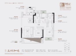 融创彰泰金茂玺悦和鸣3室2厅1厨2卫建面95.00㎡