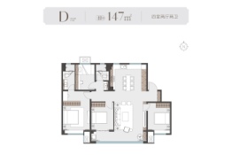 玖宸云熙4室2厅1厨2卫建面147.00㎡