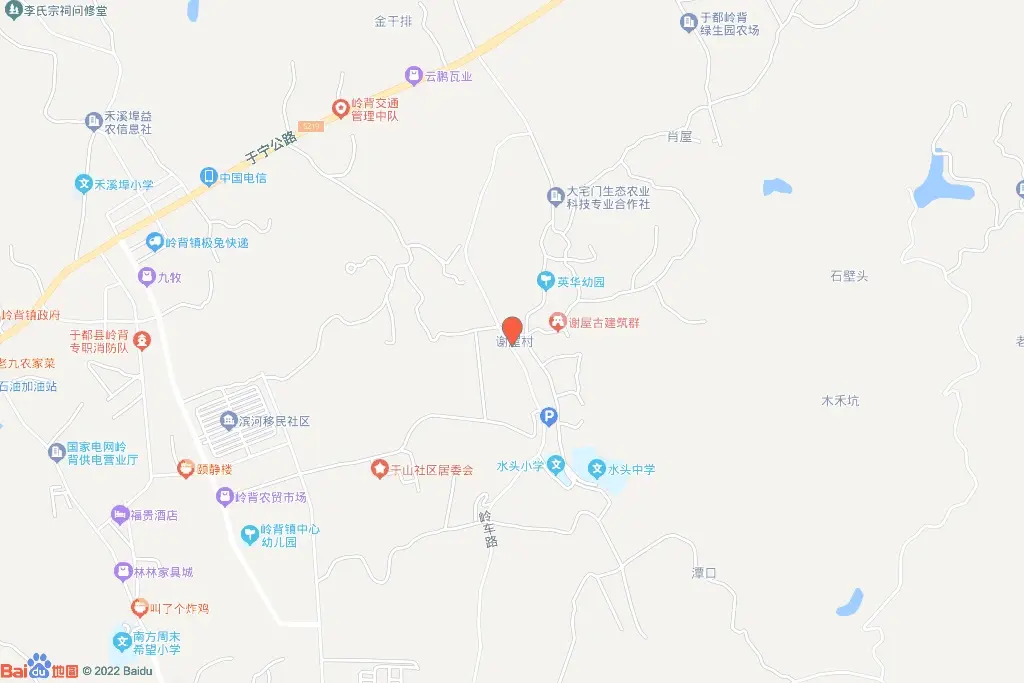 岭背镇谢屋村桂林坑住宅项目一号地块交通图