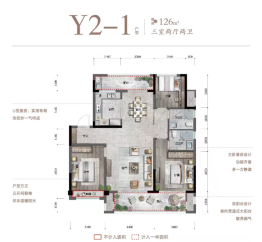 鑫鑫诚·诚园3室2厅1厨2卫建面126.00㎡