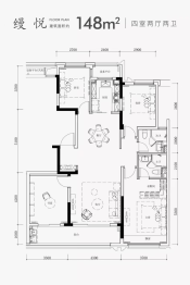 滨汇府4室2厅1厨2卫建面148.00㎡