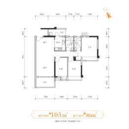 博爱里3室2厅1厨2卫建面103.00㎡