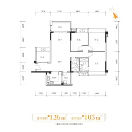 博爱里4室2厅1厨2卫建面126.00㎡