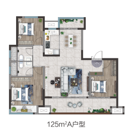 伊川建业春天里3室2厅1厨2卫建面125.00㎡