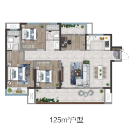 伊川建业春天里4室2厅1厨2卫建面125.00㎡