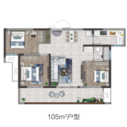 伊川建业春天里3室2厅1厨1卫建面105.00㎡