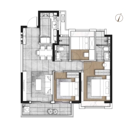 中建·熙江岳3室2厅1厨2卫建面100.00㎡