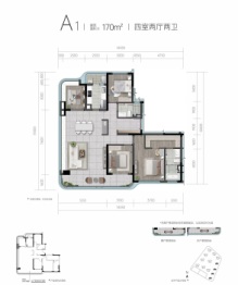 未来之城4室2厅1厨2卫建面170.00㎡