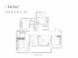 天悦东方雅苑4室2厅1厨2卫建面143.00㎡