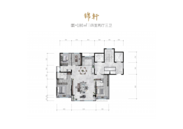 天风锦都4室2厅1厨3卫建面180.00㎡