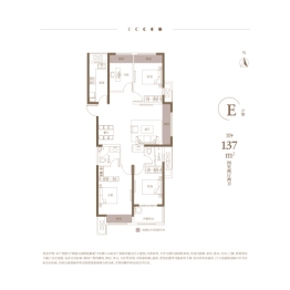朗悦公园府4室2厅1厨2卫建面137.0㎡