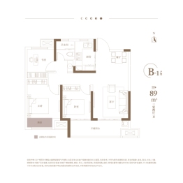 朗悦公园府3室2厅1厨1卫建面89.00㎡