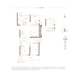 朗悦公园府4室2厅1厨2卫建面135.00㎡