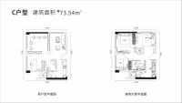 C户型建面约73.54㎡