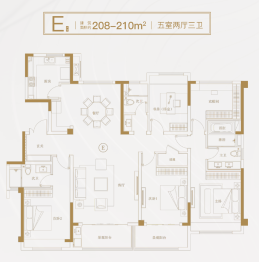 佳运·汇龙府5室2厅1厨3卫建面208.00㎡