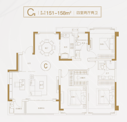 佳运·汇龙府4室2厅1厨2卫建面151.00㎡