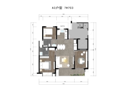 金珺府3室2厅1厨2卫建面122.00㎡