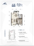 万达长春国际影都二期59平米户型图