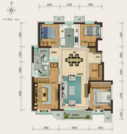 五矿万科·哈洛小镇4室2厅1厨2卫建面130.00㎡