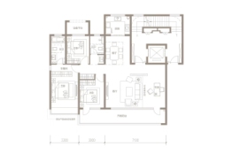 睿湖·蘭馨4室2厅1厨2卫建面141.00㎡