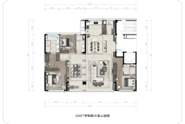 华润置地瑞府3室2厅1厨3卫建面210.00㎡