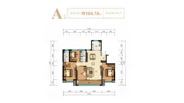 润兰之城4室2厅1厨2卫建面166.16㎡