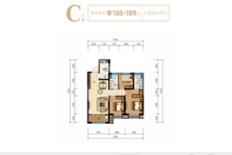 润兰之城3室2厅1厨2卫建面105.00㎡