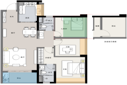 中绿蔚蓝湾3室2厅1厨2卫建面90.00㎡