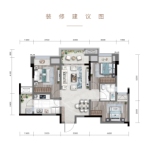 三期小高A1户型建面80.05㎡