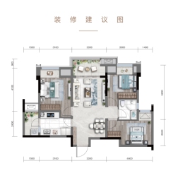 招商·雍璟城3室2厅1厨1卫建面80.05㎡