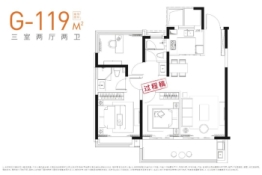 振兴湖境臻园3室2厅1厨2卫建面119.00㎡