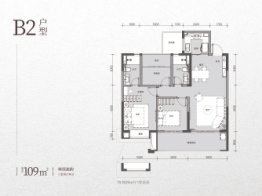 金地·都会风華3室2厅1厨2卫建面109.00㎡