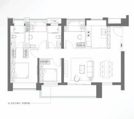 合正观澜汇·云庭4室2厅1厨2卫建面129.00㎡