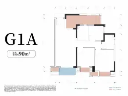 江天樾3室2厅1厨1卫建面90.00㎡