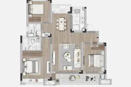 爱家·霖溪谷3室2厅1厨2卫建面105.50㎡