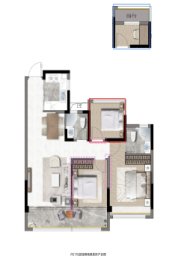 东亚·学苑春晓3室2厅1厨2卫建面89.00㎡