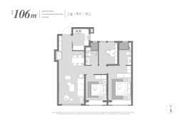 中海时光之镜3室2厅1厨2卫建面106.00㎡